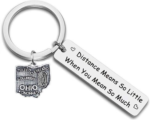 JJTZX Long Distance Gift Distance Means So Little When You Mean So Much State Map keychain for Couples Birthday Gift in Kuwait