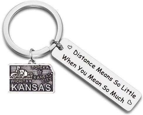 JJTZX Long Distance Gift Distance Means So Little When You Mean So Much State Map keychain for Couples Birthday Gift in Kuwait