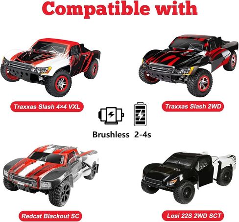 HobbyPark 12mm Hex PreGlued 1/10 RC Short Course Wheels and Tires Set for Traxxas Slash 2wd 4X4 VXL BL-2S Redcat Blackout SC Pro TR10, Losi 22S SCT 2S 3S 4S Lipo Brushless Systems (Style D) in Saudi Arabia