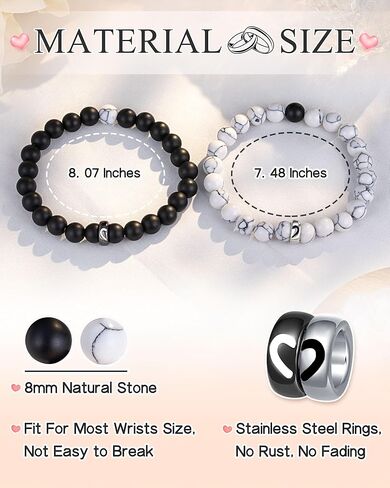 UNGENT THEM أساور زوجين متطابقة، هدايا للأزواج بمناسبة الذكرى السنوية السعيدة لصديقها وصديقتها والرجال in Kuwait