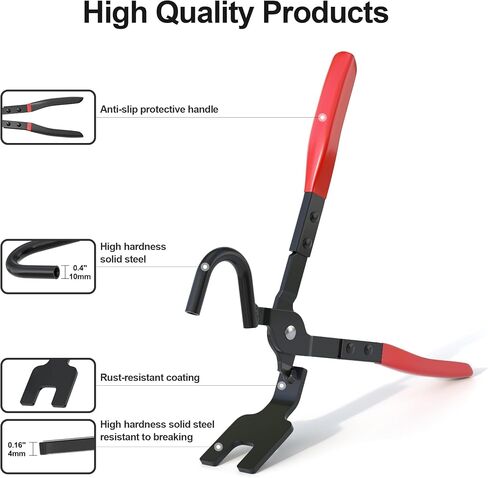 Exhaust Hanger Removal Tool, Exhaust Pliers for Separating Rubber Mounts from Exhaust Suspension Bracket, Compatible with All Exhaust Rubber Hangers Systems, Red in Saudi Arabia