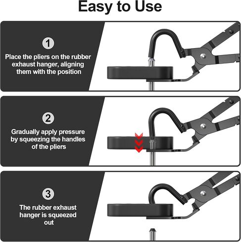 Exhaust Hanger Removal Tool, Exhaust Pliers for Separating Rubber Mounts from Exhaust Suspension Bracket, Compatible with All Exhaust Rubber Hangers Systems, Red in Saudi Arabia