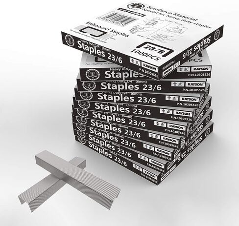 Rayson Staples-6810-3-US دبابيس شديدة التحمل، 23/6، 23/8، 23/10 دبابيس محسنة، مجموعة 3 صناديق متعددة الأحجام، 3000 دبوس in Kuwait