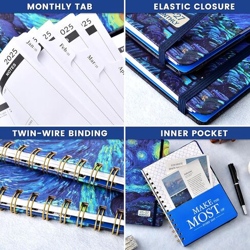 مخطط شهري 2025-2027 - مخطط شهري لمدة 3 سنوات 2025-2027، يناير 2025 - ديسمبر 2027، 6.4 بوصة × 8.5 بوصة، مخطط/تقويم 2025-2027 مع 36 علامة تبويب شهرية، صفحة ملاحظات، جيب داخلي، مثالي على المدى الطويل تخطيط in Kuwait