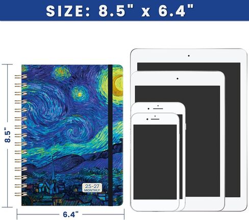 مخطط شهري 2025-2027 - مخطط شهري لمدة 3 سنوات 2025-2027، يناير 2025 - ديسمبر 2027، 6.4 بوصة × 8.5 بوصة، مخطط/تقويم 2025-2027 مع 36 علامة تبويب شهرية، صفحة ملاحظات، جيب داخلي، مثالي على المدى الطويل تخطيط in Kuwait