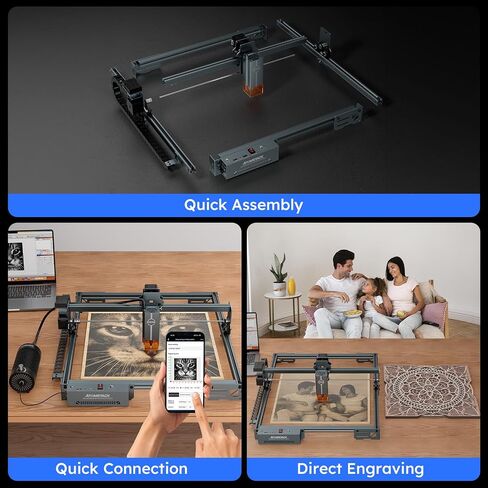 ATOMSTACK Swift 12W Laser Engraver, Swift 12W Laser Cutter, 0.06mm High Accuracy Laser Engraving Machine for Wood and Metal, Dark Acrylic, Glass, Leather in Saudi Arabia