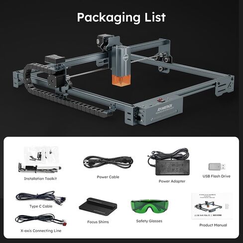ATOMSTACK Swift 12W Laser Engraver, Swift 12W Laser Cutter, 0.06mm High Accuracy Laser Engraving Machine for Wood and Metal, Dark Acrylic, Glass, Leather in Saudi Arabia