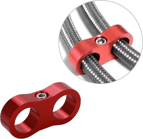 Kinstecks 4PCS 10AN Hose Separator Clamp Aluminum Fuel Line Mounting Clamp Fuel Hose Divider-Red in Saudi Arabia