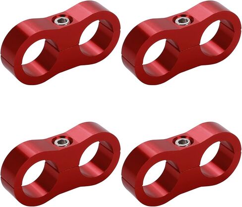 Kinstecks 4PCS 10AN Hose Separator Clamp Aluminum Fuel Line Mounting Clamp Fuel Hose Divider-Red in Saudi Arabia
