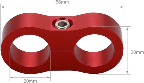 Kinstecks 4PCS 10AN Hose Separator Clamp Aluminum Fuel Line Mounting Clamp Fuel Hose Divider-Red in Saudi Arabia