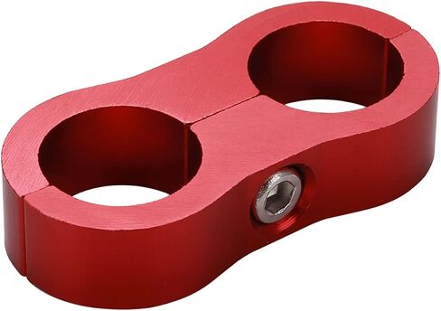 Kinstecks 4PCS 10AN Hose Separator Clamp Aluminum Fuel Line Mounting Clamp Fuel Hose Divider-Red in Saudi Arabia