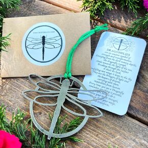Dragonfly Garden Decor Steel Ornament - Flying Charm for Garden or Window Hanging - Outdoor Metal Yard Art - Thoughtful Gift for Nature Lovers