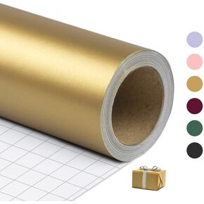 Christmas Wrapping Paper, Gold Wrapping Paper, 17 Inches X 32.8 Feet, Minimalist Solid Plain Color Wrapping Raper Christmas Roll, Gift Wrapping Paper for Christmas, Wedding, Birthday, Baby Shower