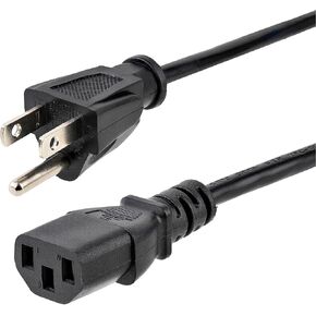 StarTech.com 6ft (2m) Computer Power Cord, NEMA 5-15P to C13, 10A 125V, 18AWG, Black Replacement AC Power Cord, Printer Power Cord, PC Power Supply Cable, Monitor Power Cable - UL Listed (PXT101)