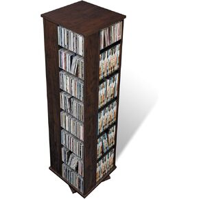 Prepac Large Four-Sided Spinning Tower Storage Cabinet, Espresso