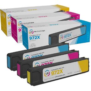 LD Products Compatible HP 972X Ink Cartridges Replacements for HP PageWide Pro MFP 477dw 577dw 452dn 552dw 577z 477dn 477dw 452dw (CMY 3-Set, HY)