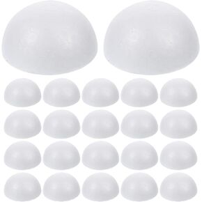 SUPVOX 50pcs White Craft Foam Balls Polystyrene Balls Half Round Foam Balls for Christmas Wedding Decoration White 6cm