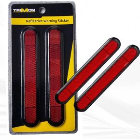 TRIMON Reflective Warning Sticker, 2pcs 6.6""X 1.18"" Car Reflective Stickers Handle Scratch Protective Covers Red Warning Safety Reflector Strips Pack of 2