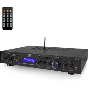 Pyle - 5 Channel Rack Mount Bluetooth Receiver, Home Theater Amp, Speaker Amplifier, Bluetooth Wireless Streaming, MP3/USB/SD/AUX/FM Radio, 200 Watt, w/ Digital ID3 LCD Display from - PDA7BU.5