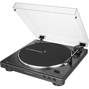 Audio-Technica At-LP60X-BW Fully Automatic Belt-Drive Stereo Turntable, Hi-Fi, 2 Speed, Dust Cover, Anti-Resonance, Die-Cast Aluminum Platter Brown