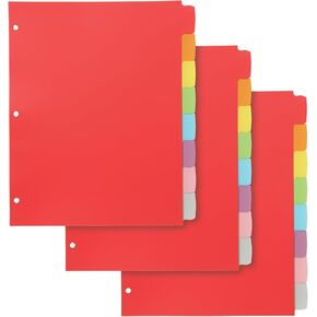 Oxford Write ’n Erase Plastic Binder Dividers, 8 Tab, Write On Tabs, Erase Ballpoint Pen, Non Permanent Marker, Pencil, Asstd. Colors, 3 Sets (89992)