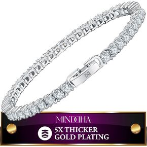 14K Gold Plated 3mm Cubic Zirconia Tennis Bracelet – Elegant CZ Tennis Bracelet for Women, Thin, Dainty, & Classic, Available in Yellow and White Gold Options, Sizes 6-8 Inches
