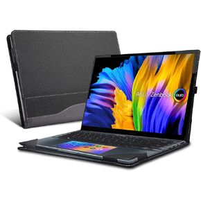Laptop Cover for ASUS ASUS Zenbook 14X OLED UX5401|UX5401ZA|UX5400|UX5400ZB | UX5400ZF|Laptop 14" Case(Please Check The Model Table) PU Leather Inside Pocket Cover(Grey)