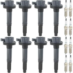 C1802 UF622 DG542 Ignition Coil Pack Platinum Spark Plug Fit for Ford F150 Mustang V8 5.0L 2011-2016, 8pcs
