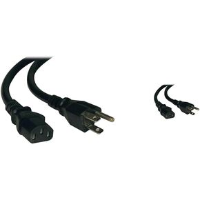 Tripp Lite Heavy-Duty Computer Power Cord 14AWG 15A (NEMA 5-15P to IEC-320-C13) 2-ft.(P007-002)