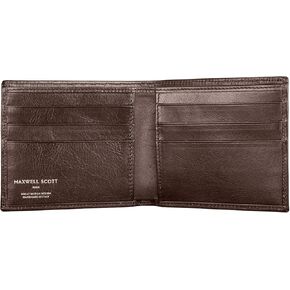 Maxwell Scott - Mens Classic Luxury Leather Bifold Card Wallet Billfold - Made from Full Grain Hides - The Vittore Dark Brown
