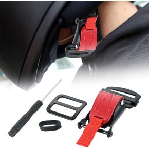 Motorcycle Helmet Quick Release Buckle Replacement Kit, Stainless Steel Motorcycle Accessories Replace D-Ring Chin Strap Up to 1" Compatible with Half, Open Face, Full Face Helmet (Red)