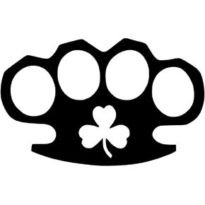 Brass Knuckles Sticker, Black