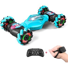 Gesture Sensing Rc Stunt Car, Hand Controlled RC Car Toys, 2.4GHz 4WD Gesture Sensing RC Car with Light & Music, 360° Rotation Remote Control Twist Cars for Boys Girls 8+yr, Birthday Gifts for Kids