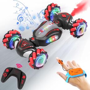 هدايا سيارات Gesture RC للأطفال، هدية عيد ميلاد سيارة بجهاز تحكم عن بعد للأولاد والبنات بعمر 6 7 8 9 10 11 12 13، ألعاب للأولاد بعمر 6-13 سنة، سيارة الانجراف RC بمستشعر الإيماءات مع 2.4 جيجا هرتز 4 WD للطرق الوعرة (أسود)