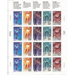 Winter Olympics Sheet of 20 x 29 cents US Postage Stamps Scot #2807-11