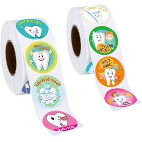 Airgoesin 1000pcs Dental Reward Stickers - 16 Designs Tooth Styles Dental Themed Stickers - Encouraging Incentive Stickers, Prizes and Giveaways, Motivational Stickers, Dentist Gift