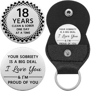Ukodnus 1 to 11 Months Sobriety Coin, 1 to 30 Years Sober Coin, Clean & Sober One Day at a Time, Recovery Token, AA Anniversary Medallion Chip Gifts, Alcoholics Anonymous
