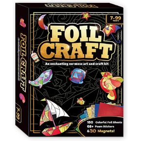 FLUXOJOY Foil Art Craft Kits for Kids, Mess -Free Fun Activity Set for Child, DIY Printing Craft Kits, Gifts for Ages 4 5 6 7 8 9 10 11 12 Years and Up, Art Supplier Travel Toys for Boys Girls