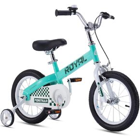 RoyalBaby Cubetube Honey 14 Inch Kids Bike Bicycle with Training Wheels, 2 Brake Styles, and Reflectors for Boys and Girls Ages 3 to 5, Purple