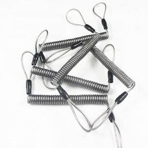 YYST 5 X Stainless Steel DIY Coil Lanyard Spring Lanyard Tool Lanyard Coil Tether