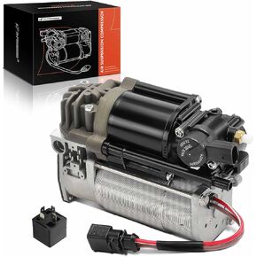 A-Premium Air Suspension Compressor with Relay Compatible with Audi A6 A7 Quattro 2012-2018, RS7 2014-2017, S6 S7 2013-2017, S8 2013-2018, Replace# 4G0616005, 4G0616005C