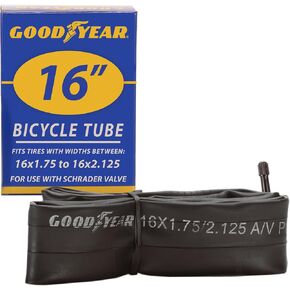 Goodyear Bicycle Tube, 16 X 1.75/2.125 | 16 inch Bike Tube with Butyl Rubber | Dependable Mountain Bike Tubes for Premium Cycling | 16 X 1.75/2.125