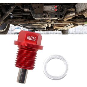 1 PC Car M14 x 1.5 Oil Drain Plug, Alloy Oil Pan Screw with Sealing Gasket, Engine Oil Drain Screw Replacement to Avoid Oil Leakage, Universal for Most Cars Repair Accessories (Red)