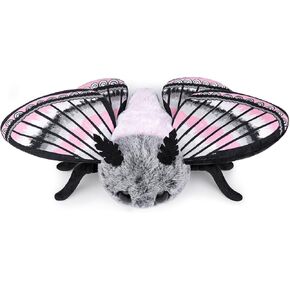 Cute Moth Plush Toy, Grey Moth Stuffed Animals 11in, Handmade Big Mothman Insect Plushie Model Toy, Unique Plush Gift Collection for Kids