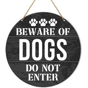 Do Not Ring Bell Sign, No Soliciting Round Hanging Sign Decor Dog Wall Decorations Wood Sign for Home, Yard, Front Door, Gift for Dog Lover Dog Mom Dad, Please Do Not Knock