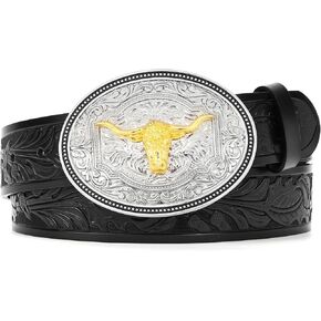 Western Leather Buckle Belt for Men Women Cowboy Cowgirl Country Leather Belts for Jeans Western Belts Men Christmas