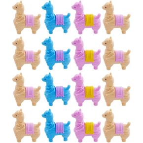 NUOBESTY 16 Pcs Eraser Alpaca Erasers Erasers Animal Pencil Erasers Children Fun Erasers Cartoon Eraser Kid Students Stationery for Classroom Random Color