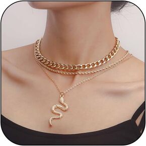 Snake Choker Necklace Adjustable Goth Punk Snake Choker Flexible Necklace Chain Snake Halloween Jewelry for Women