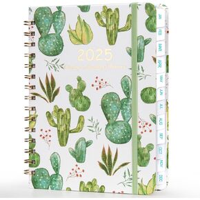 2025 Planner - Calendar Planner Monthly & Weekly 2025 from Jan. 2025 to Dec. 2025, Weekly Organizer 6.1 x 8.5 Inch Hard Cover with Inner Pocket, Cactus