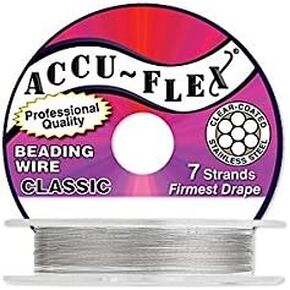 Accu-Flex Beading Wire Nylon Stainless Steel Clear 7 strands 0.012" (0.3048mm) 100 Ft (30.48m)